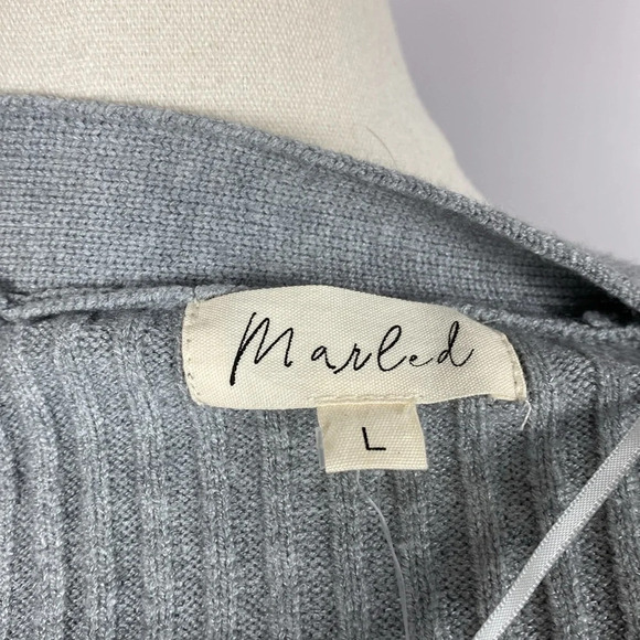 Marled Button Front Cardigan in Heather Grey size large - Picture 8 of 9